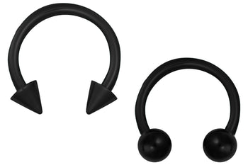 Pair of Black Horseshoe Earrings