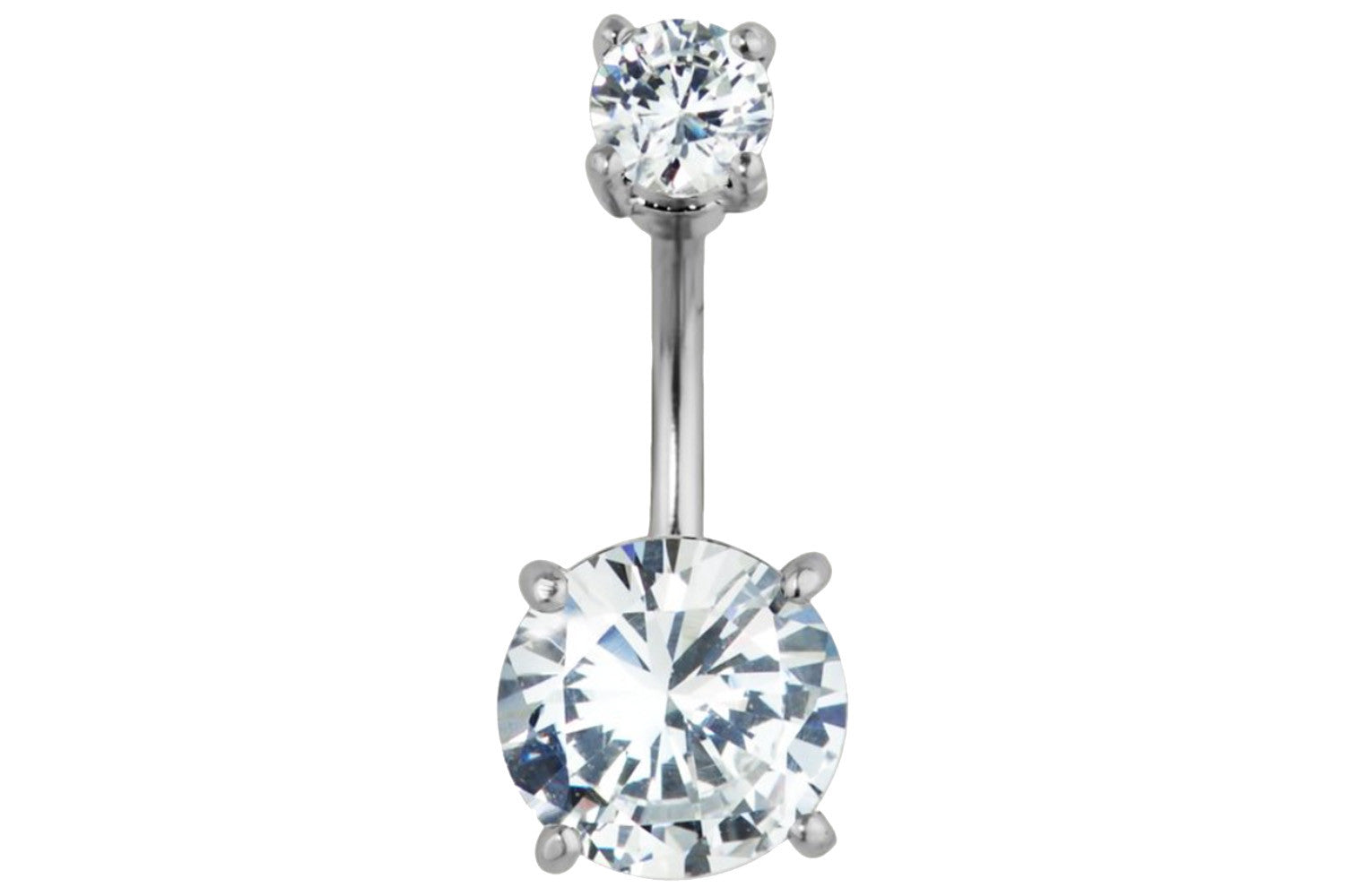 14g Surgical Steel Big Bling Crystal Belly Ring