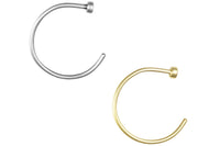 This set of nose hoops is made with surgical grade 316L stainless steel & Yellow Gold IP plating. These hoops are 3/8" (10 mm) in diameter. This 20 gauge nose jewelry is hypoallergenic and lead & nickel free.