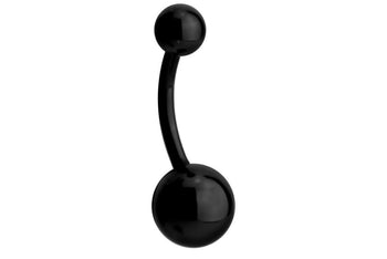Black Double Ball Belly Ring