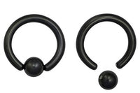 Pair of Black Captive Bead Earrings
