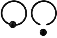 Pair of Black Captive Bead Earrings