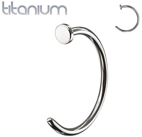 Forbidden Body Jewelry Solid Titanium Nose Hoop Ring, 100% Nickel Free and Hypoallergenic