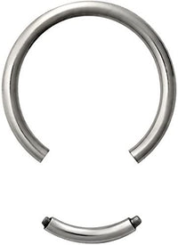 Forbidden Body Jewelry 14g 1/2 Inch Surgical Steel Seamless Segment Hoop Piercing Ring