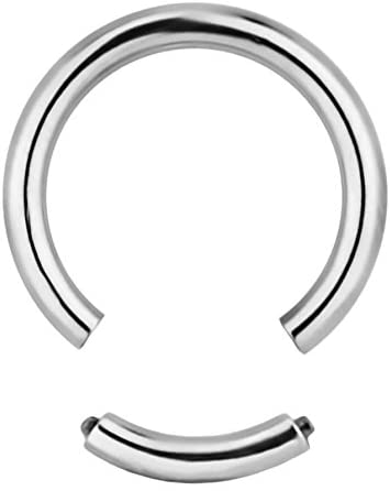 Forbidden Body Jewelry 14g 3/8 Inch Surgical Steel Segment Hoop Ring Circular Barbell