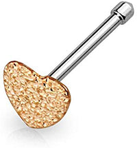 Forbidden Body Jewelry 20g Surgical Steel 5mm Sparkly Heart Top Nose Stud (Choose Color)