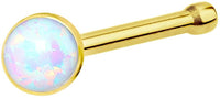 Forbidden Body Jewelry 20g 6mm Surgical Steel, Gold IP Plated & Rose Gold IP Plated Synthetic Opal Top Nose Stud