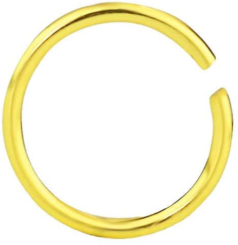 Forbidden Body Jewelry 20g 18k Gold Plated Sterling Silver 8mm Seamless Nose Hoop