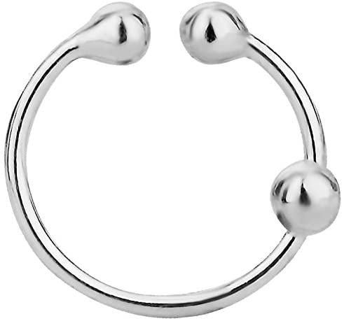 Forbidden Body Jewelry .925 Sterling Silver Non-Piercing Fake Nose Hoop