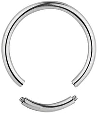 Forbidden Body Jewelry 16g 7/16 Inch Surgical Steel Segment Hoop Ring Circular Barbell