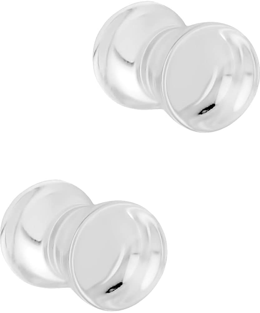 Forbidden Body Jewelry 3mm - 6mm Acrylic Ear Gauges, Solid Double Flared Saddle Plug Earrings Sold in Pairs