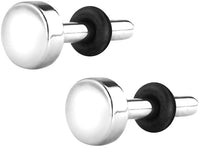 Forbidden Body Jewelry 14g/12g/10g/8g/6g/4g/2g/0g/00g Surgical Steel Flathead Solid Plug Earrings (Pairs)