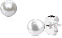 316L Surgical Steel Synthetic Faux Pearl Stud Earrings (3mm/4mm/5mm/6mm/7mm)