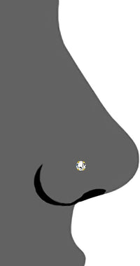 Forbidden Body Jewelry 22g 18k Gold Plated Sterling Silver CZ Simulated Diamond Nose Stud, 2.5mm