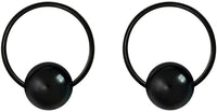 Pair 10g-20g Black/Rainbow Surgical Steel Captive Bead Body Piercing Hoops (Select Color/Gauge/Diameter)