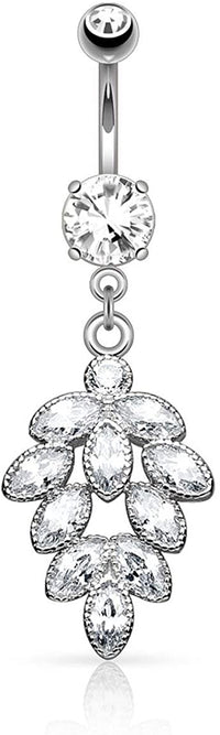 Forbidden Body Jewelry Surgical Steel Ultra Glam Sexy Dangle Chandelier Belly Ring (Choose Style)