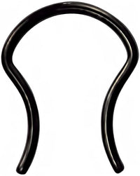 Forbidden Body Jewelry 16g Surgical Steel IP Plated Black U-Shaped Flared Ends Septum Ring Retainer