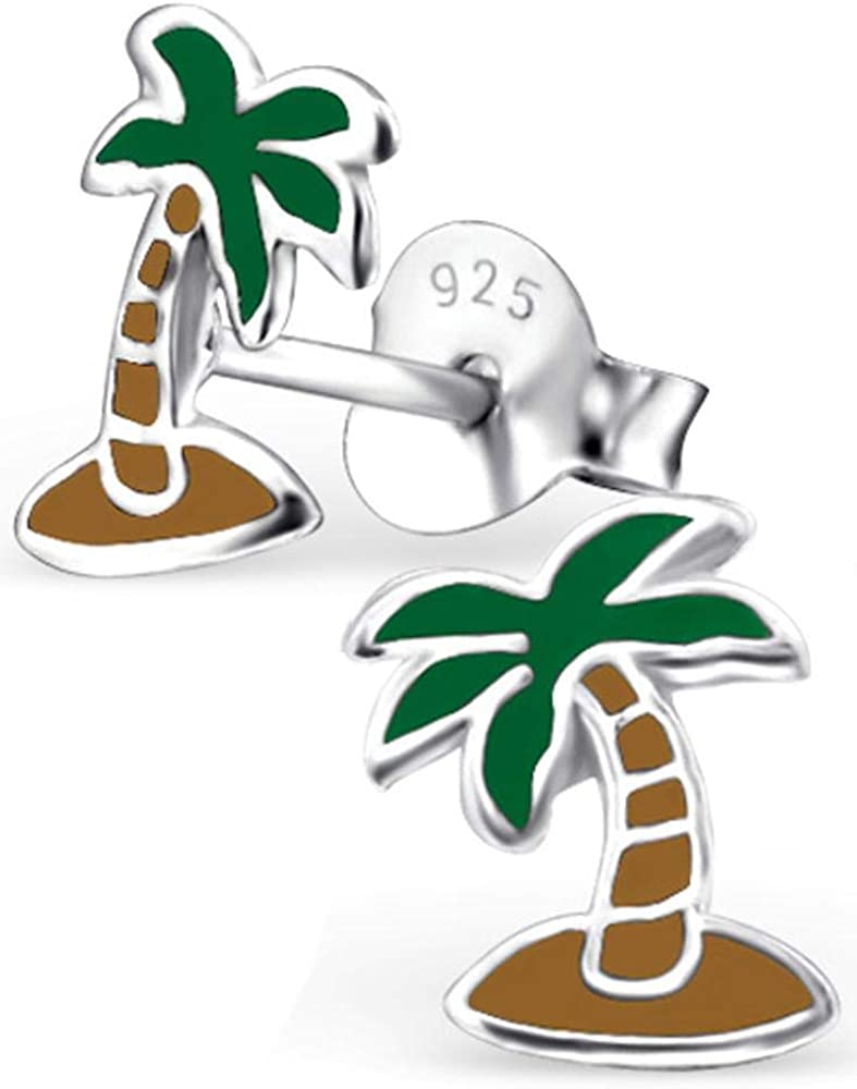 Hypoallergenic Sterling Silver Tropical Beach Vacation Earrings for Kids