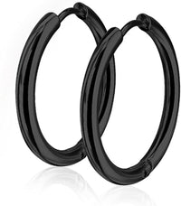 Pair of 10 or 12mm Surgical Steel Hinged Seamless Hoop Earrings