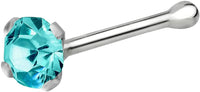 Forbidden Body Jewelry 22g Sterling Silver Aurora Borealis CZ Simulated Diamond Nose Stud, 2.5mm Crystal