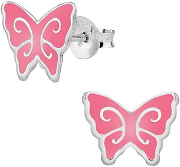 Hypoallergenic Sterling Silver Butterfly Stud Earrings for Kids (Nickel Free)