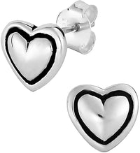 Hypoallergenic Sterling Silver Heart Stud Earrings for Kids (Nickel Free)