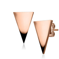 Hand Polished Surgical Steel Triangle Stud Earrings for Women