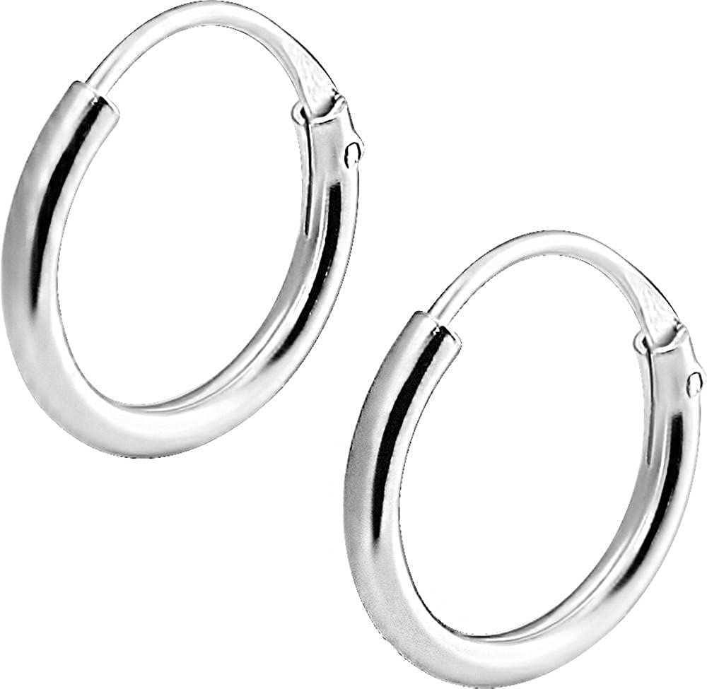.925 Sterling Silver 3/8" Hoop Earrings for Kids