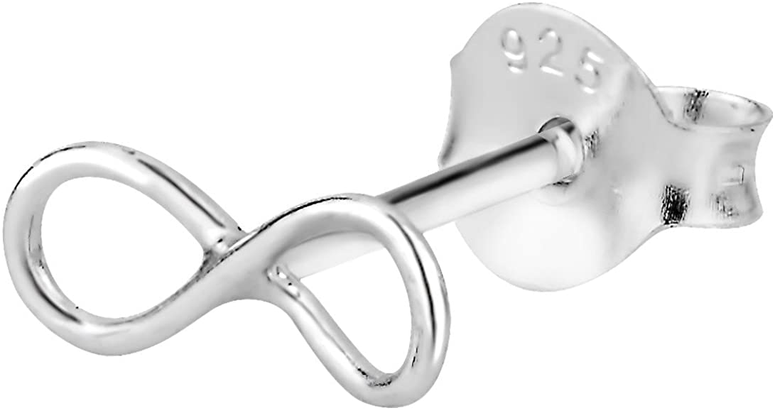 Forbidden Body Jewelry .925 Sterling Silver Infinity Symbol Cartilage Stud Earring (Sold Individually)