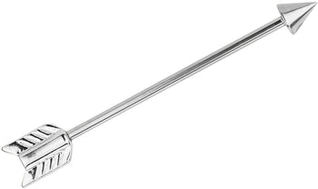 Forbidden Body Jewelry 14g Surgical Steel 35mm (1 3/8 Inch) Arrow Industrial Barbell