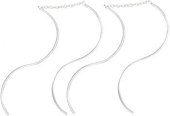 .925 Sterling Silver 1.5 S-Curve Ear Threads