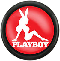 Forbidden Body Jewelry 16g Surgical Steel Playboy Logo Epoxy Inlay Cheater Plug Earrings (Pick Style)