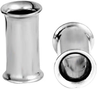 Forbidden Body Jewelry 12G-2 Inch Surgical Steel Mirror Finish Double Flared Tunnel Plug Earrings (Pairs)