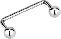 Forbidden Body Jewelry 14G 12mm-25mm Surgical Steel Double Ball Basic Staple Surface Piercing Barbell