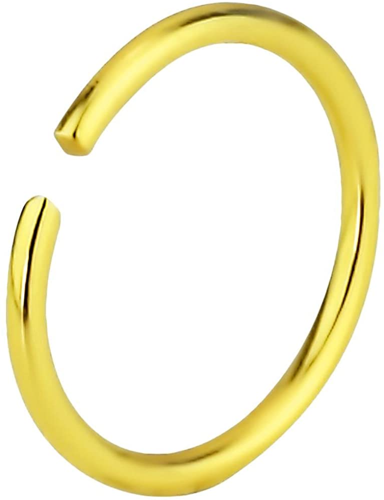 Forbidden Body Jewelry 20g 18k Gold Plated Sterling Silver 8mm Seamless Nose Hoop