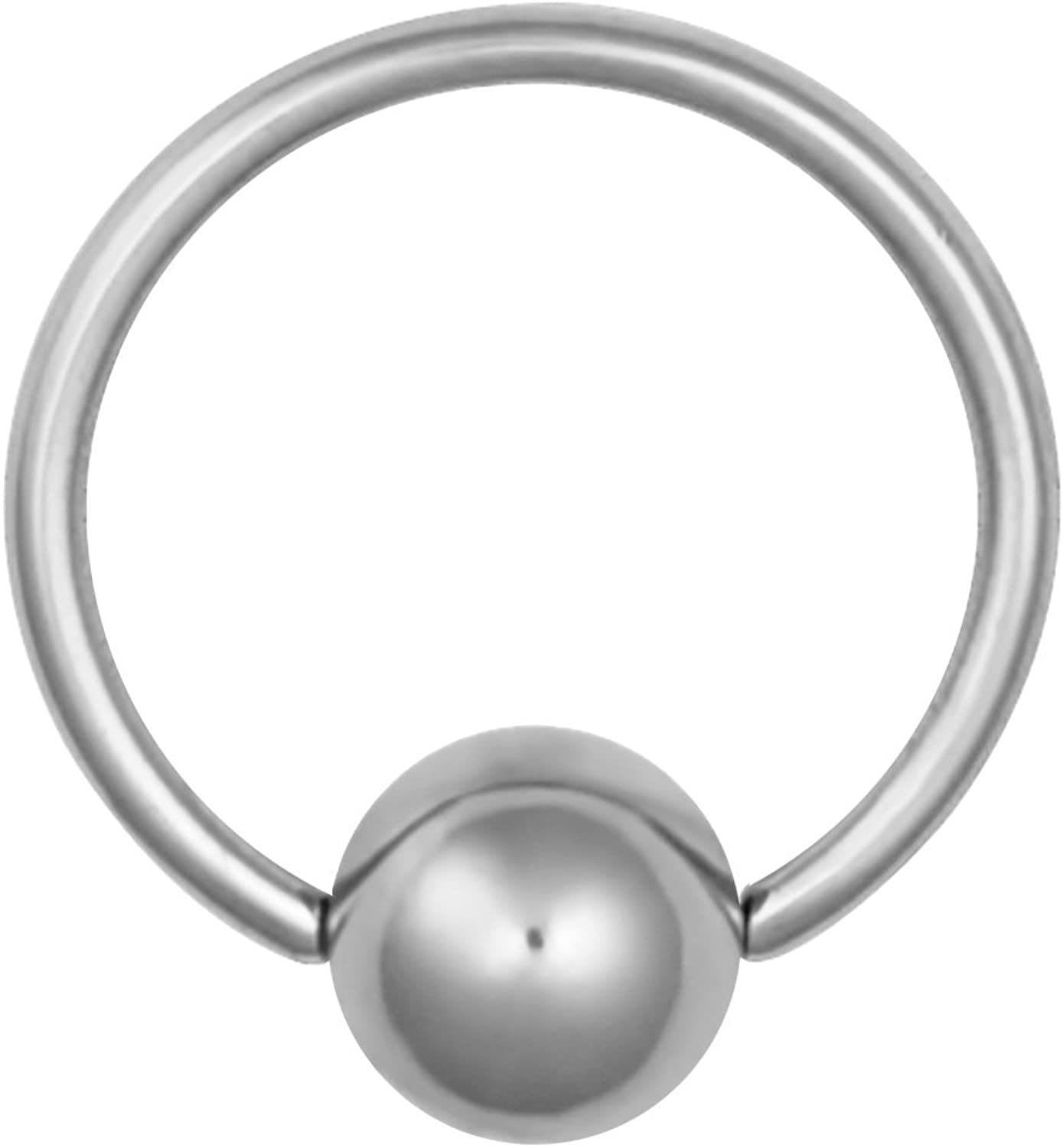 Forbidden Body Jewelry Small Cartilage Hoop Earring: Surgical Steel 5/16 Inch CBR Captive Bead Hoop Ring with 4mm Ball