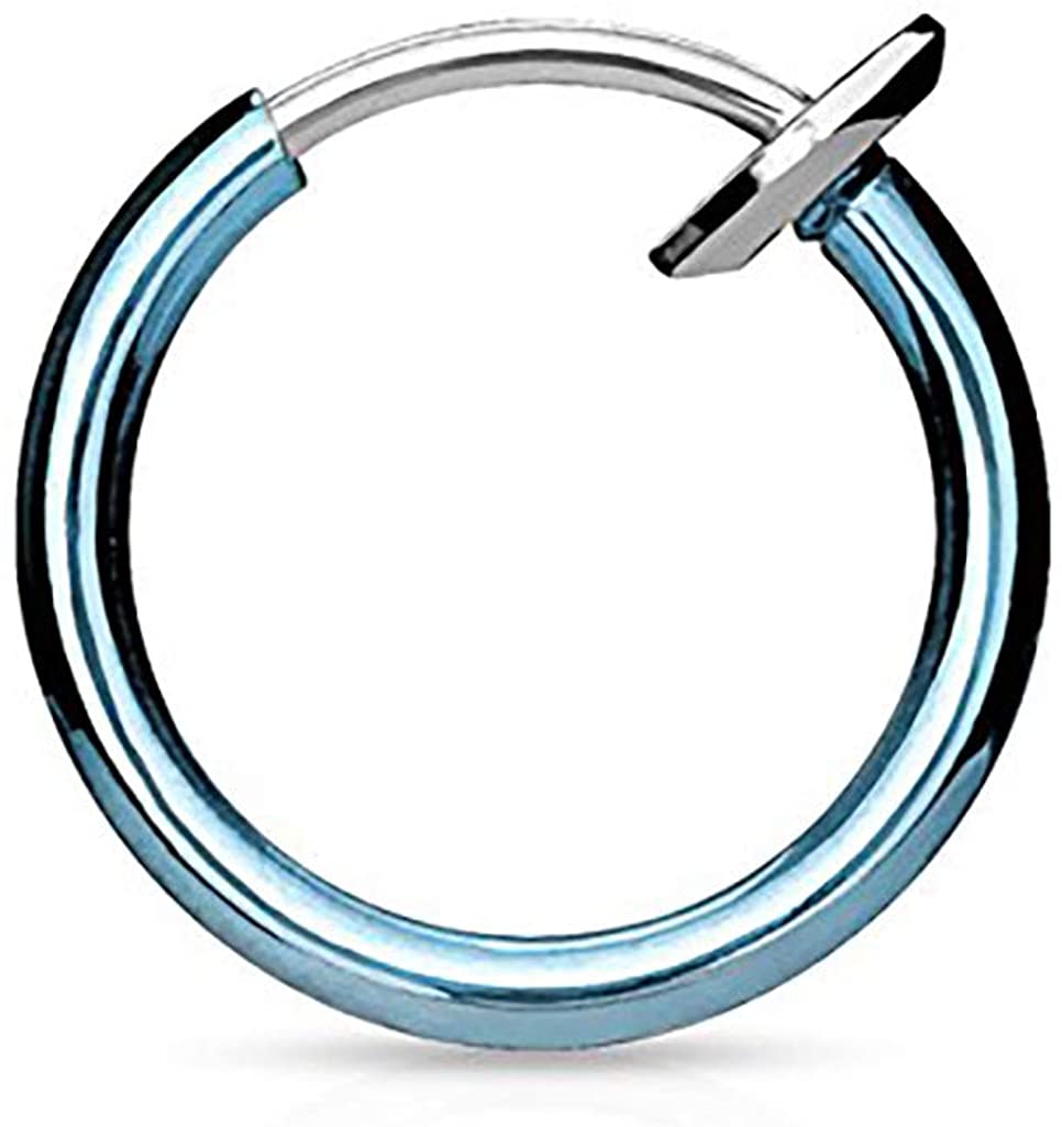 Forbidden Body Jewelry Surgical Steel Spring-Action Faux Septum, Ear & Nose Hoop (No Piercing Required)