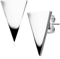 Hand Polished Surgical Steel Triangle Stud Earrings for Women