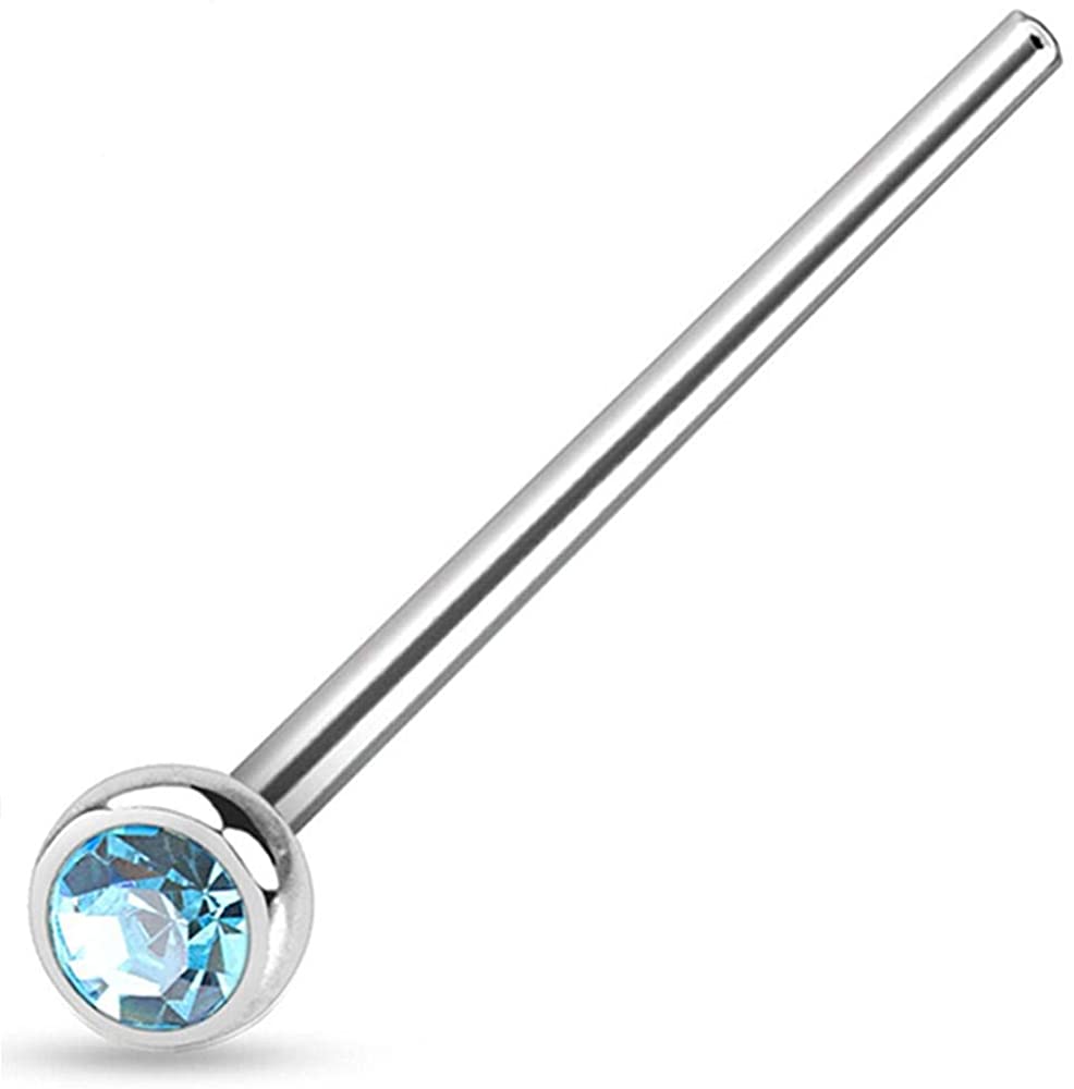 Forbidden Body Jewelry 18-20g Surgical Steel 2mm Press Fit CZ Fishtail Custom Bend Nose Stud