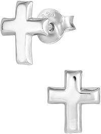 Hypoallergenic Sterling Silver Little Cross Stud Earrings for Kids (Nickel Free)