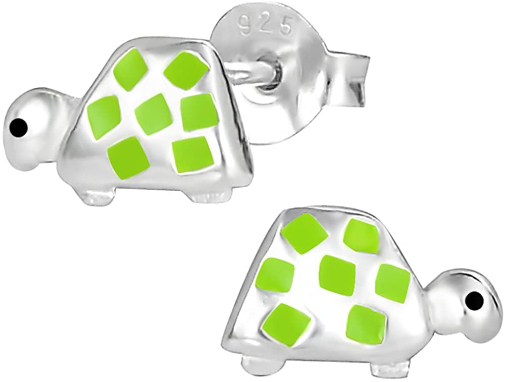 Hypoallergenic Sterling Silver Turtle Stud Earrings for Kids (Nickel Free)