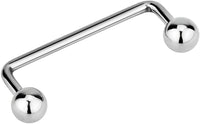 Forbidden Body Jewelry 14G 12mm-25mm Surgical Steel Double Ball Basic Staple Surface Piercing Barbell