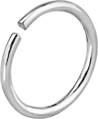 Forbidden Body Jewelry 20g Sterling Silver 8mm Seamless Nose Ring Hoop