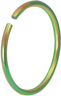 20g Surgical Steel Titanium IP Rainbow 10mm Nose Hoop - Nose Piercing Jewelry