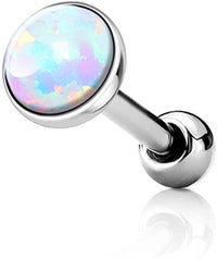 Forbidden Body Jewelry 16g Surgical Steel Synthetic Opal Cartilage Stud Earring