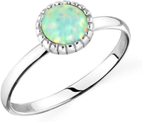 Forbidden Body Jewelry .925 Sterling Silver Synthetic Opal Knuckle Ring (Size 3.5)