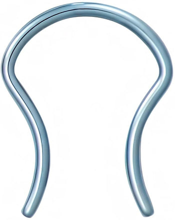 Forbidden Body Jewelry 16g Surgical Steel IP Plated Light Blue U-Shaped Flared Ends Septum Ring Retainer