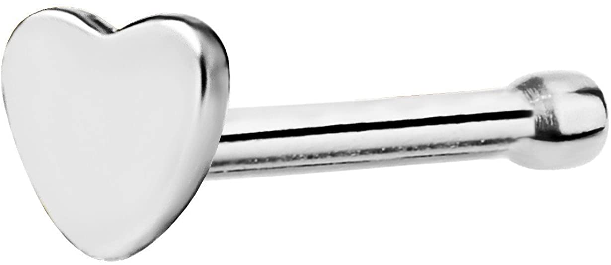 20g Surgical Steel Heart Straight Nose Stud Jewelry