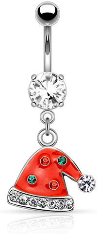 Forbidden Body Jewelry 14g Surgical Steel Christmas Themed Belly Button Ring (Choose Style)