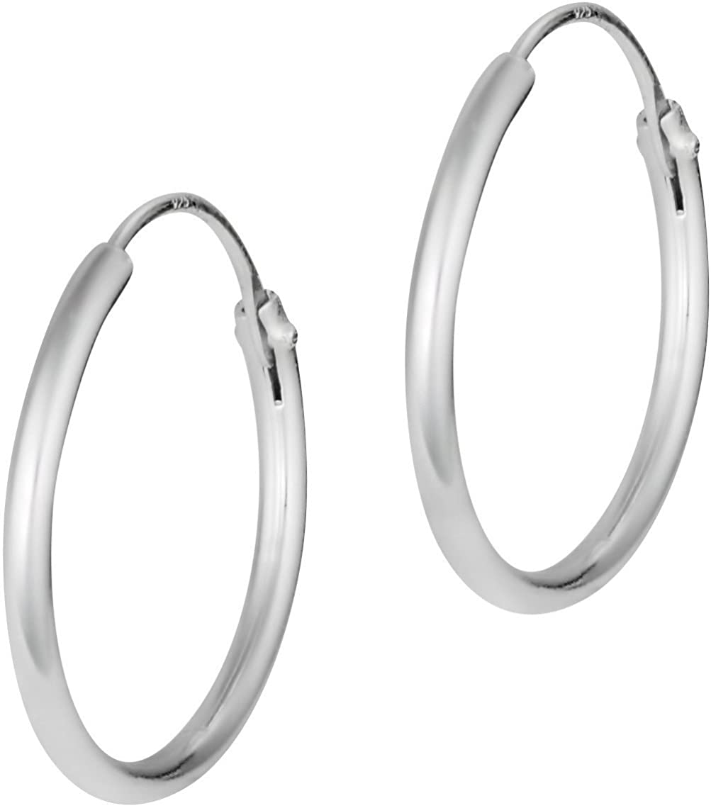 .925 Sterling Silver Hypoallergenic 5/8" Hoop Earrings for Women (Nickel Free)